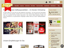 Tablet Screenshot of hensler-kaffee.de